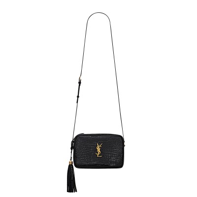 YSL LOU IN CROCODILE-EMBOSSED LEATHER 612542DND0W1000 (23*16*6cm)